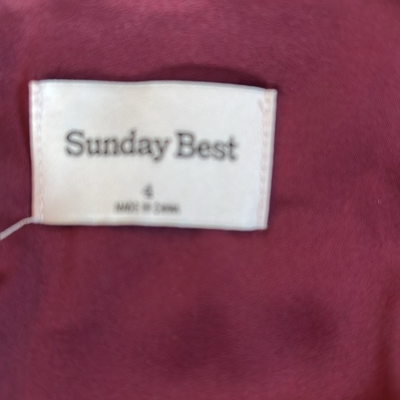 Sunday Best Shimmer Satin Square Neck Mini Dress Burgandy Sexy - Picture 6 of 16